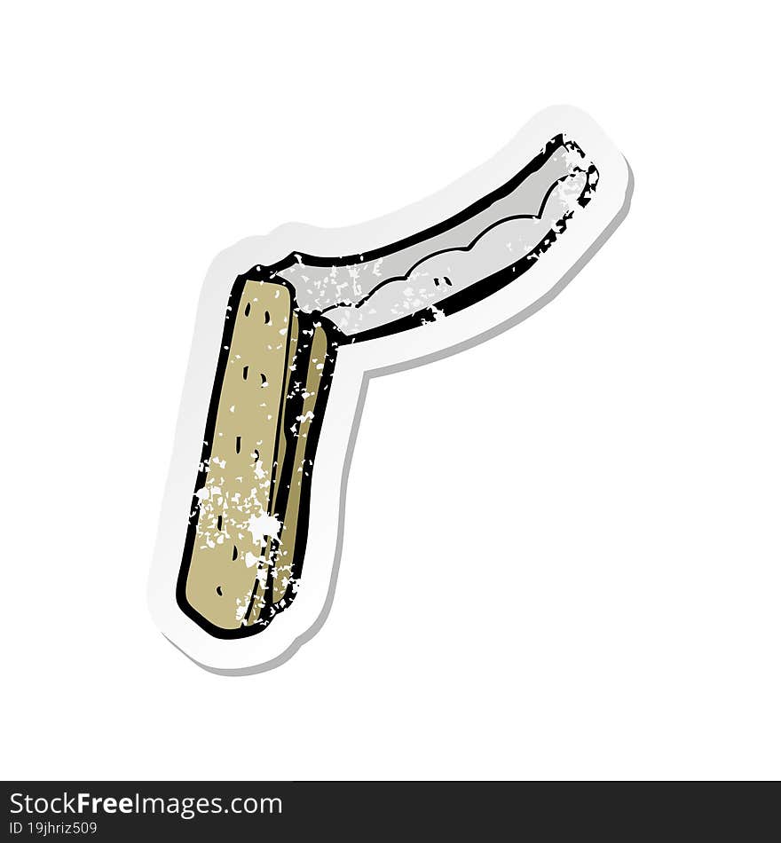 retro distressed sticker of a cartoon folding razor