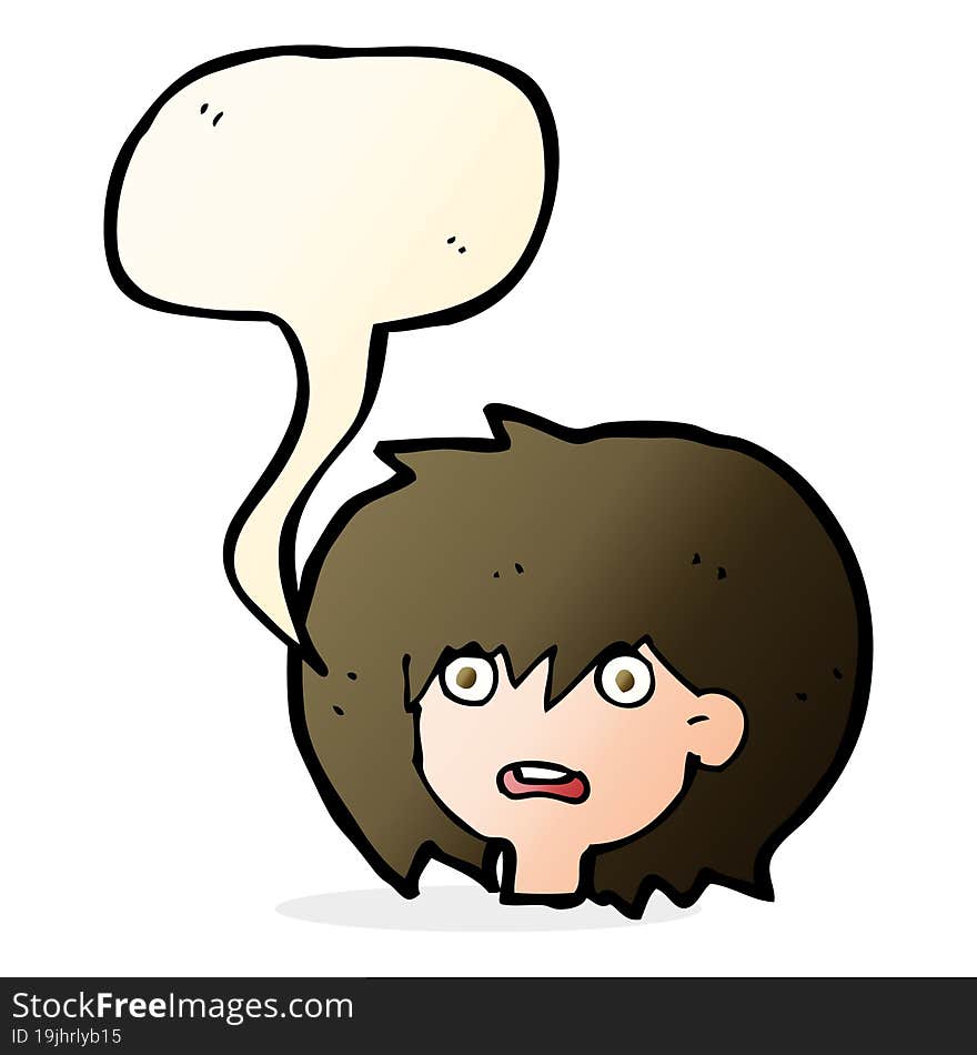 cartoon shocked expression  with speech bubble