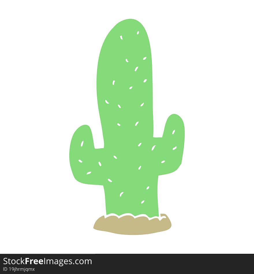 flat color style cartoon cactus