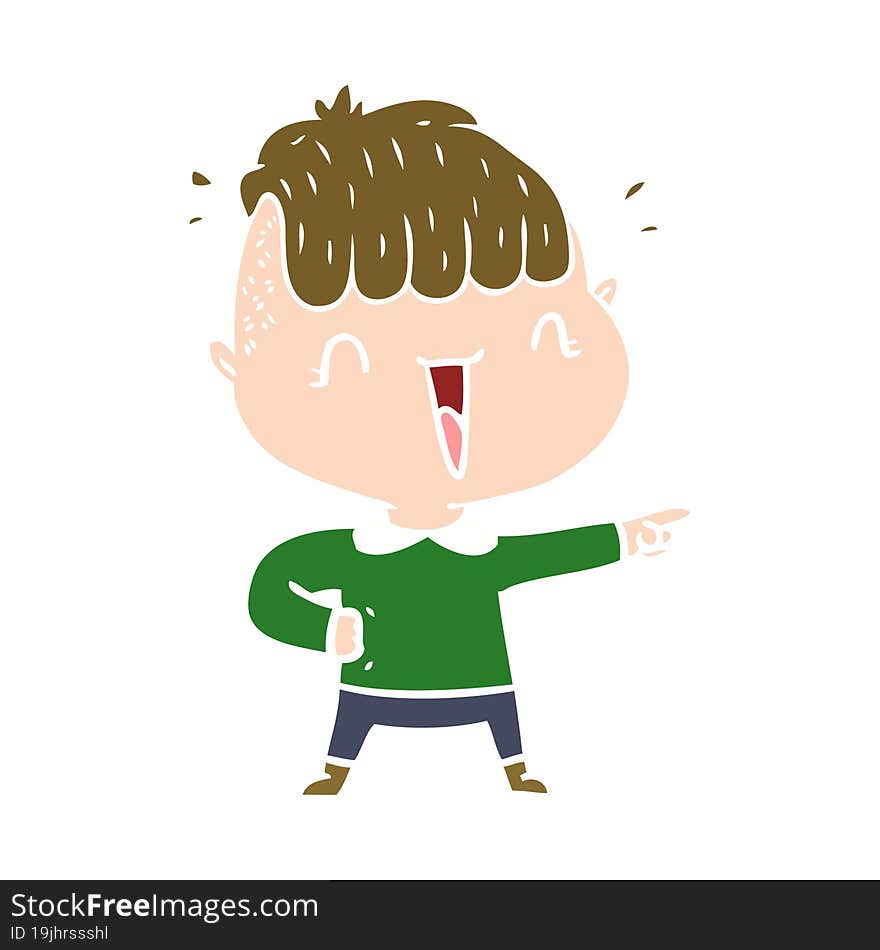 flat color style cartoon happy boy surprised