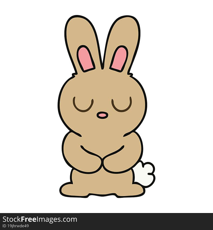 quirky hand drawn cartoon rabbit