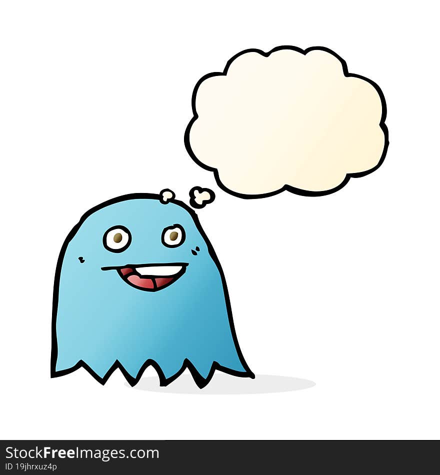 cartoon ghost with thought bubble