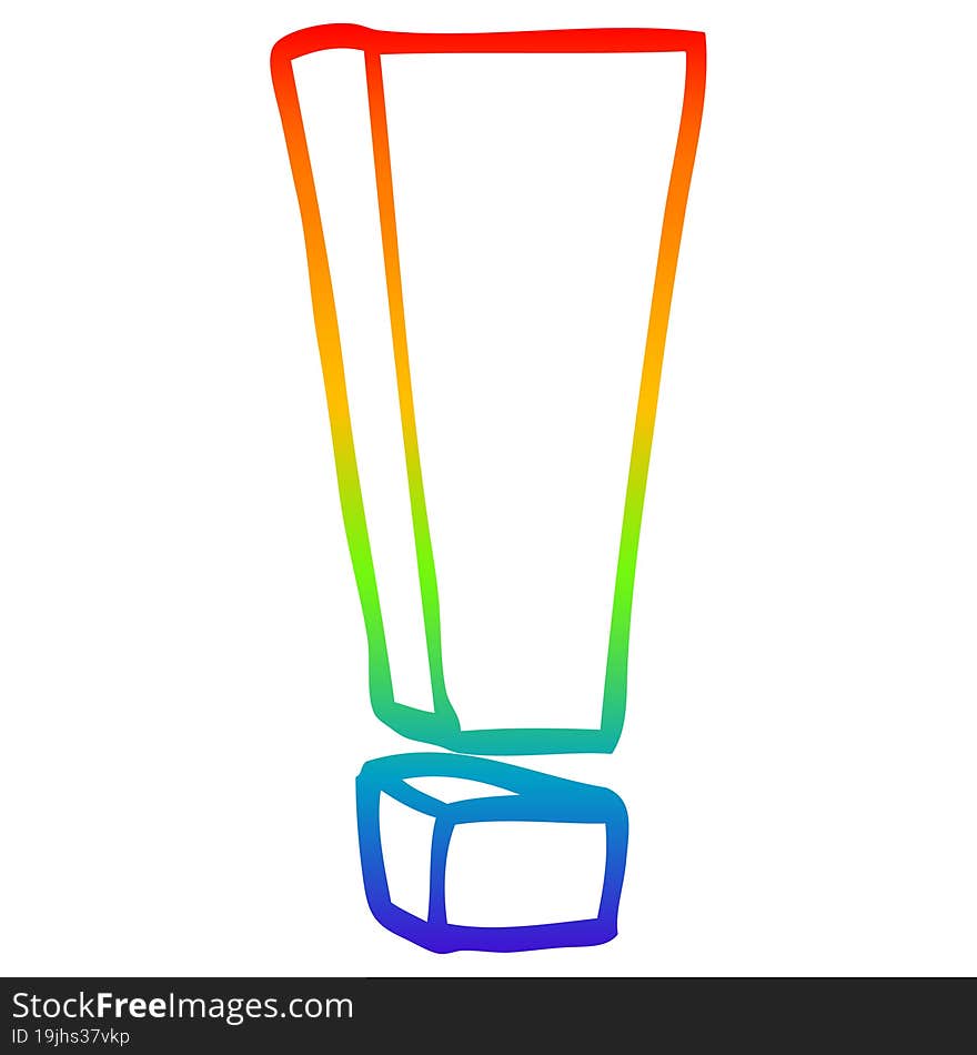 rainbow gradient line drawing cartoon exclamation