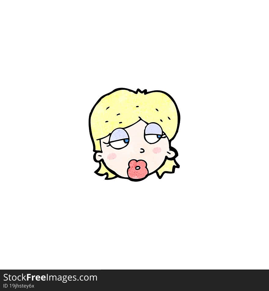 Cartoon Bored Woman