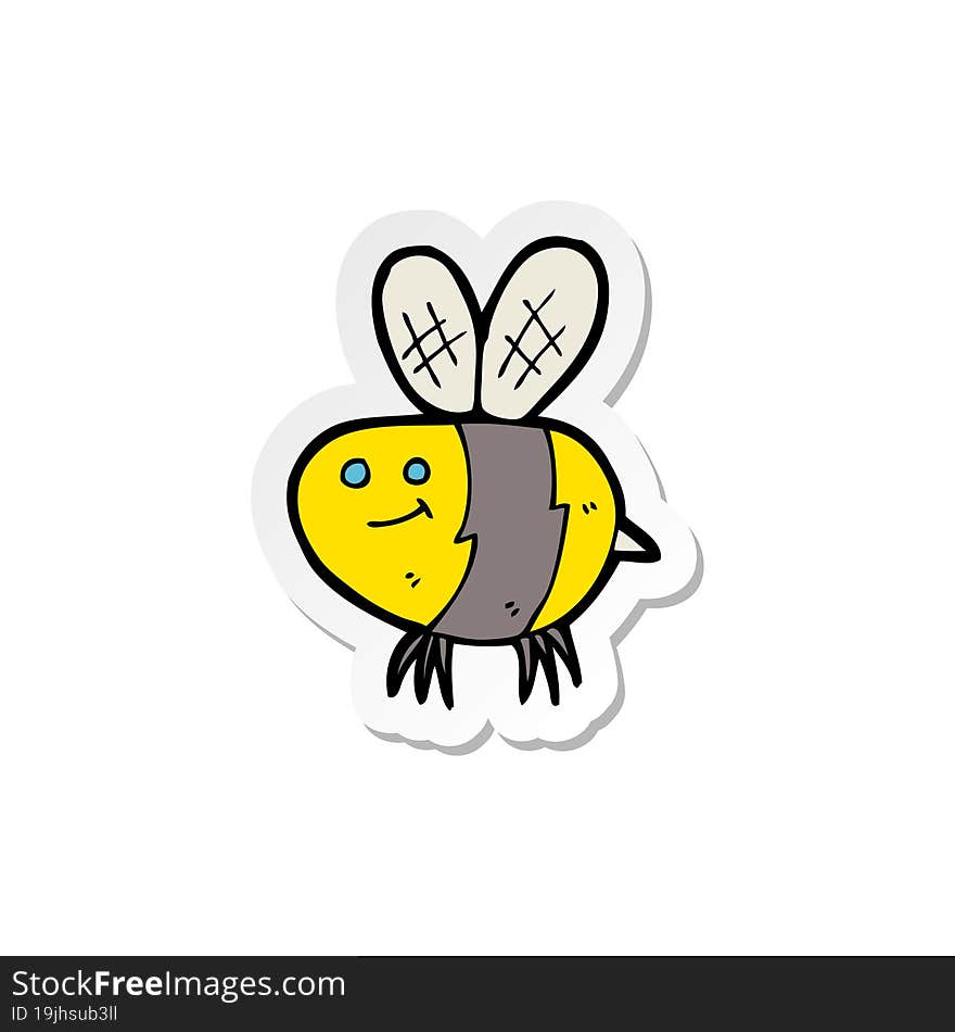 sticker of a cartoon bee