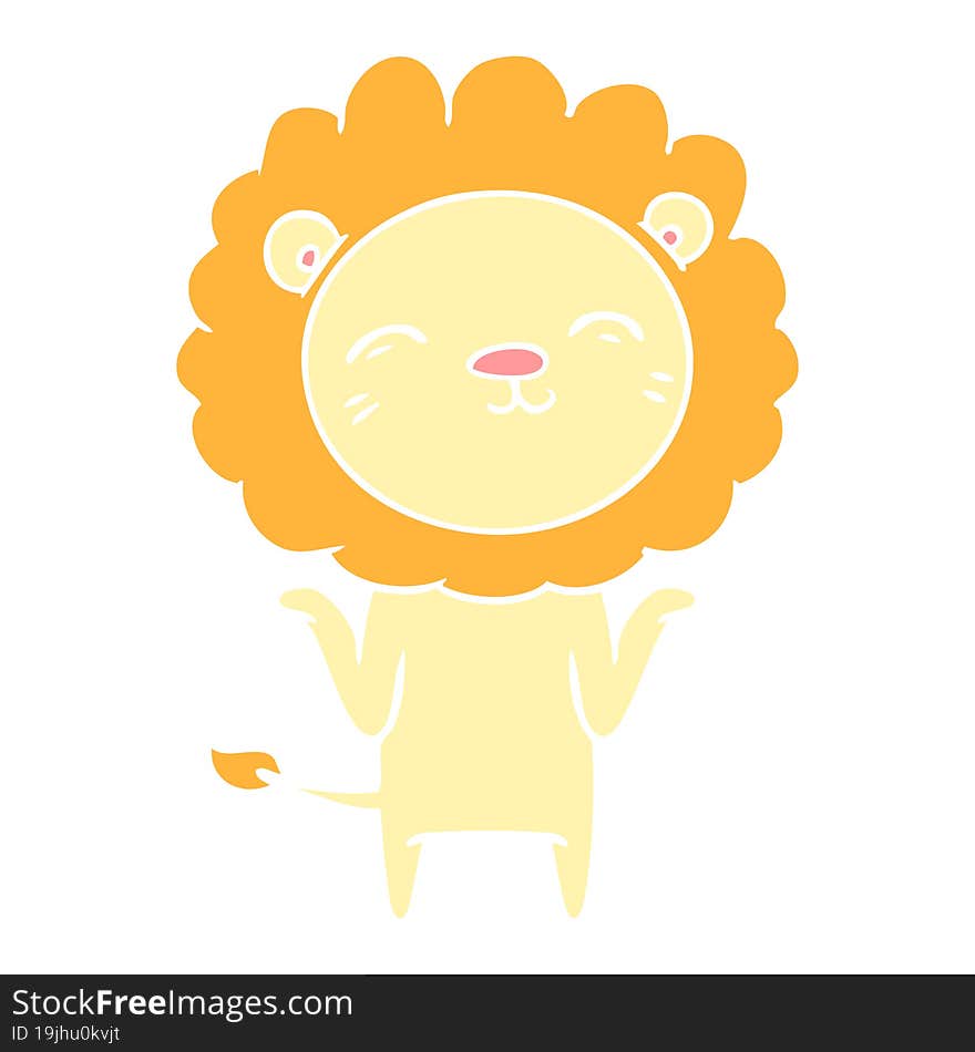 flat color style cartoon lion