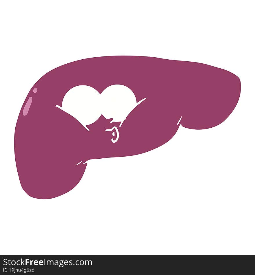 flat color style cartoon curious liver