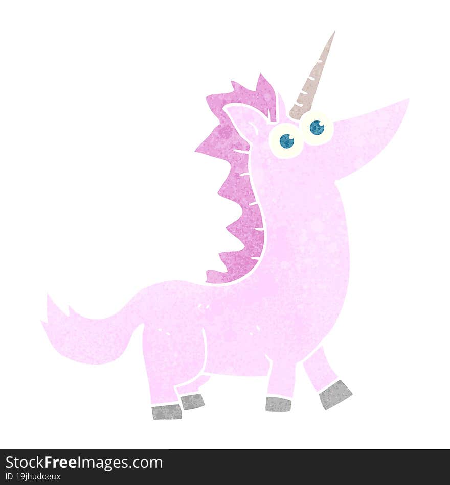 retro cartoon unicorn