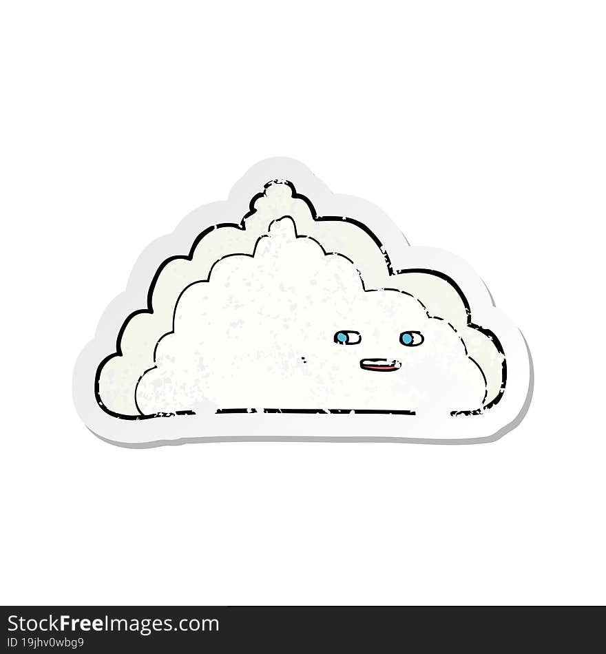 retro distressed sticker of a cartoon cloud