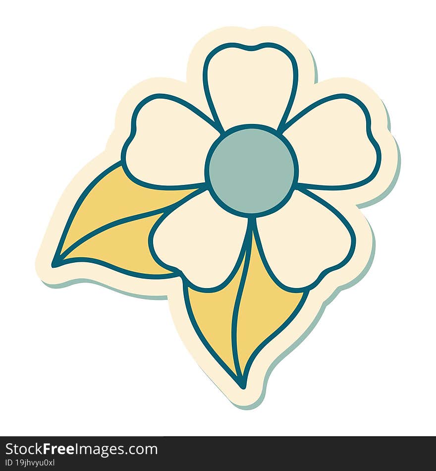 tattoo style sticker of a flower