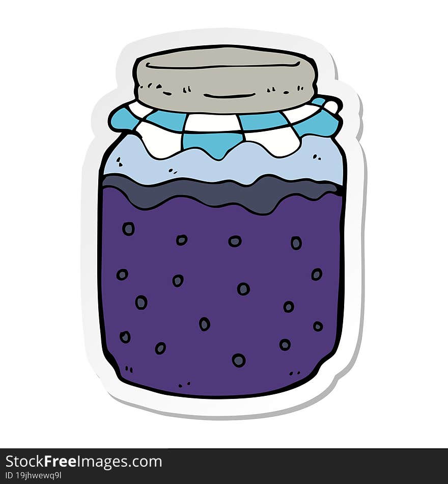 Sticker Of A Cartoon Jam Jar