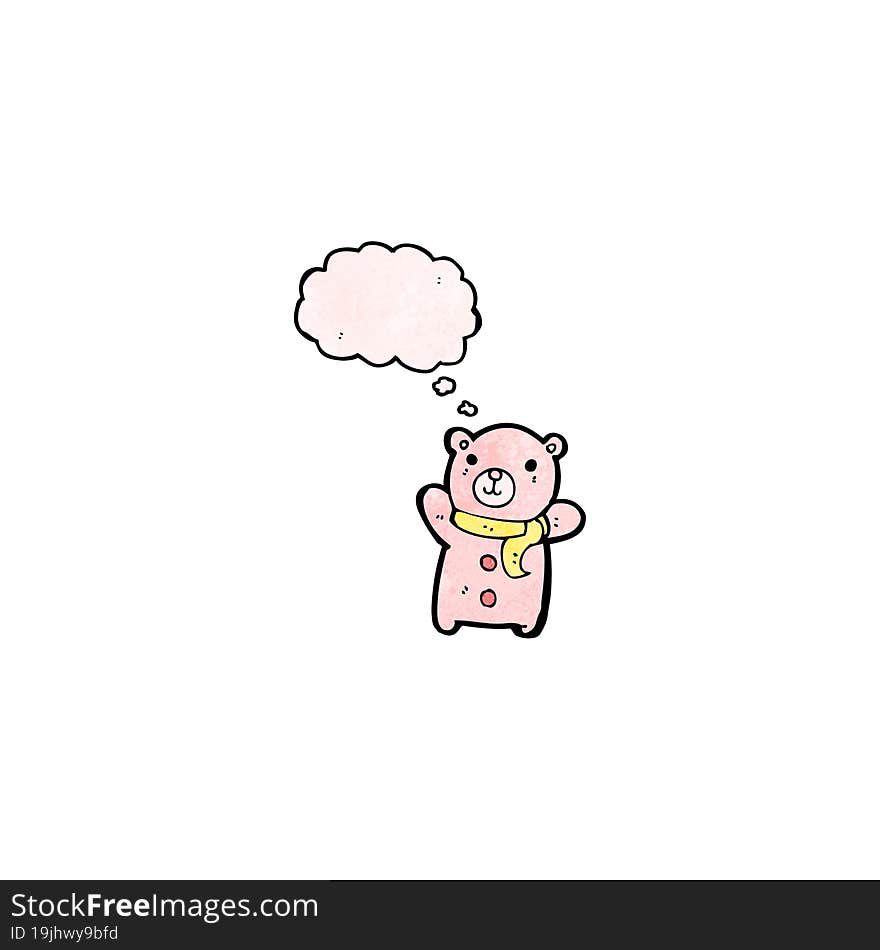 Cartoon Teddy Bear With Thought Bubble