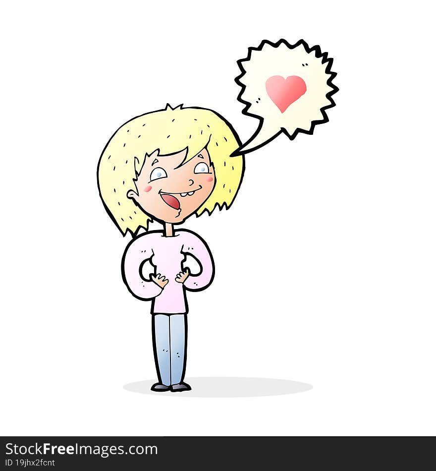 Cartoon Woman In Love