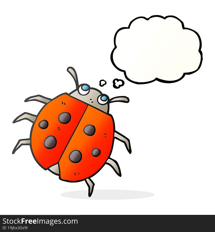 thought bubble cartoon ladybug