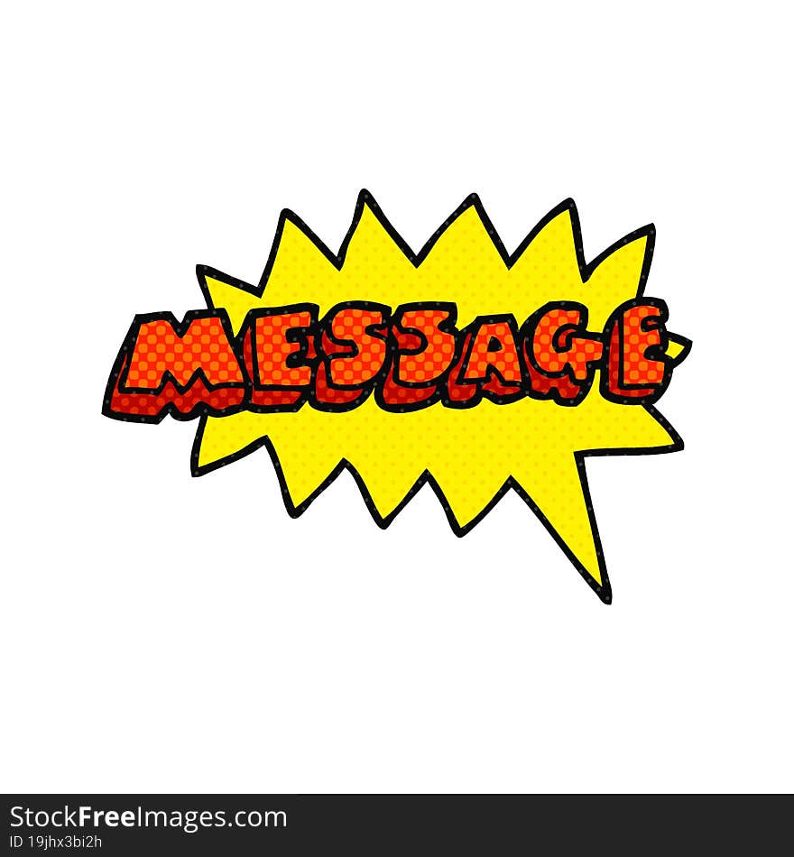 freehand drawn cartoon message text