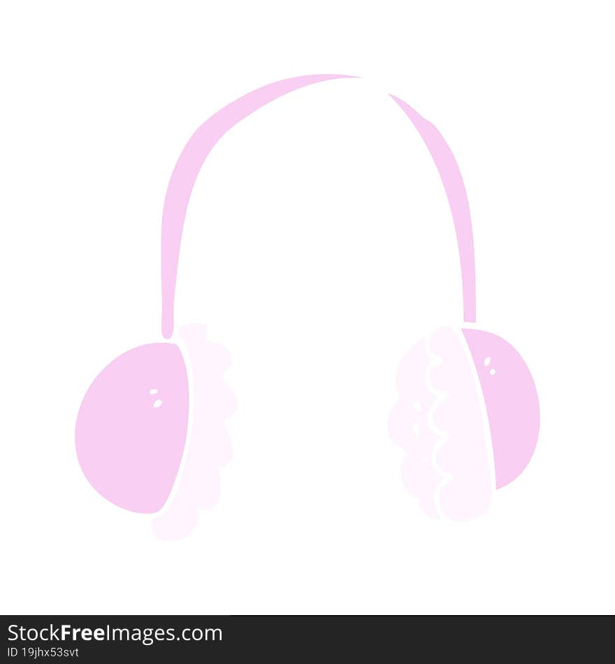 flat color illustration of a cartoon ear muffs