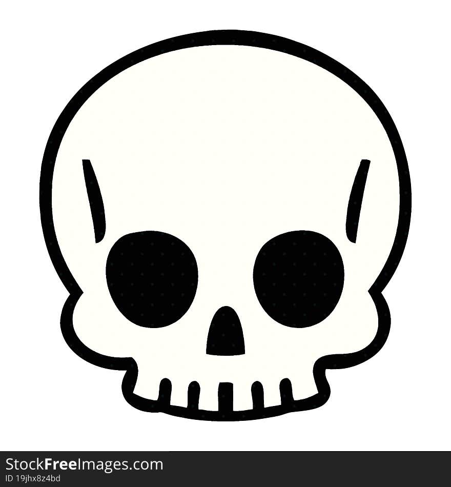 quirky comic book style cartoon skull