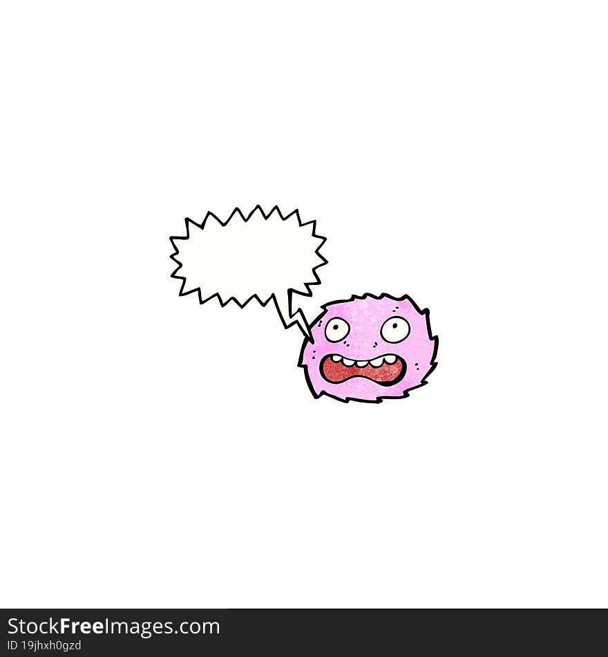 little pink furry monster cartoon