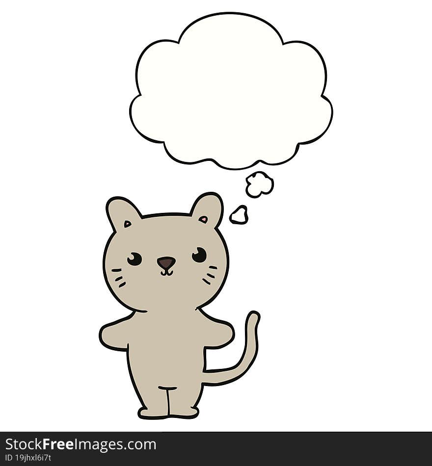 cartoon cat with thought bubble. cartoon cat with thought bubble