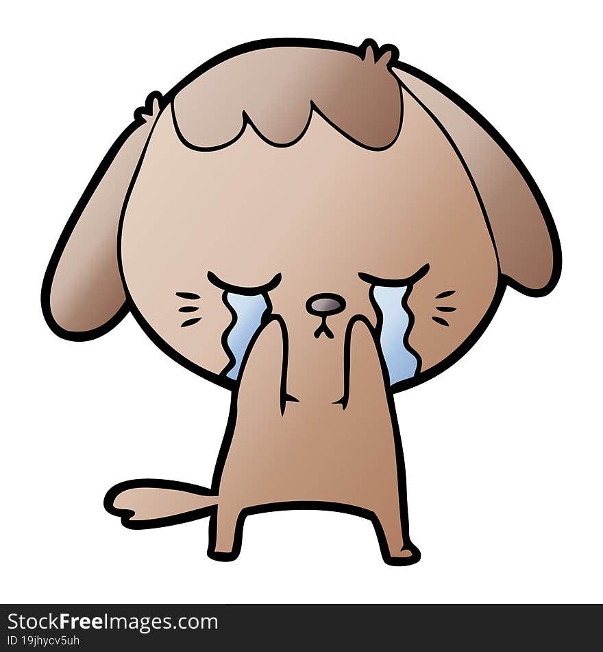 cute puppy crying cartoon. cute puppy crying cartoon