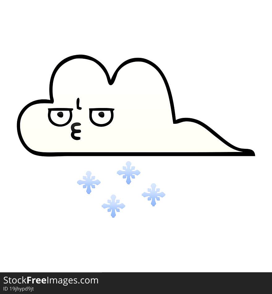 Gradient Shaded Cartoon Snow Cloud