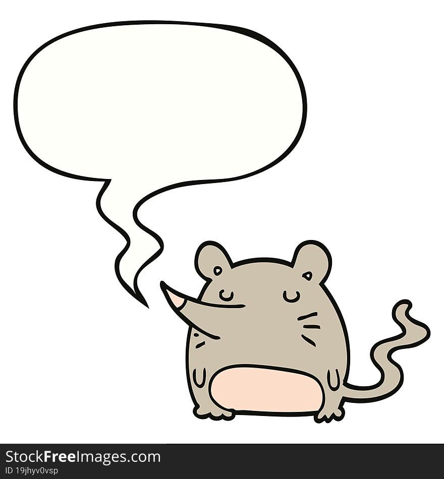 Cartoon Mouse And Speech Bubble