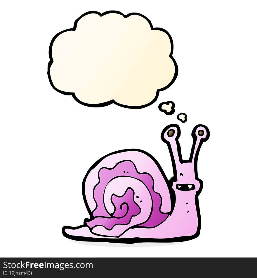 cartoon snail with thought bubble