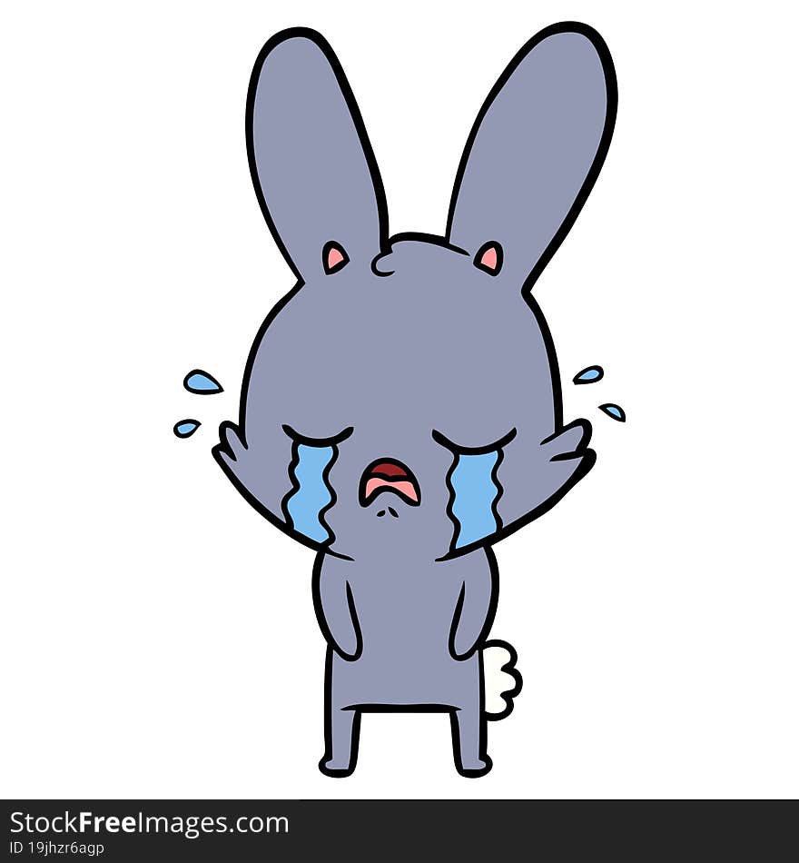 cute cartoon rabbit crying. cute cartoon rabbit crying