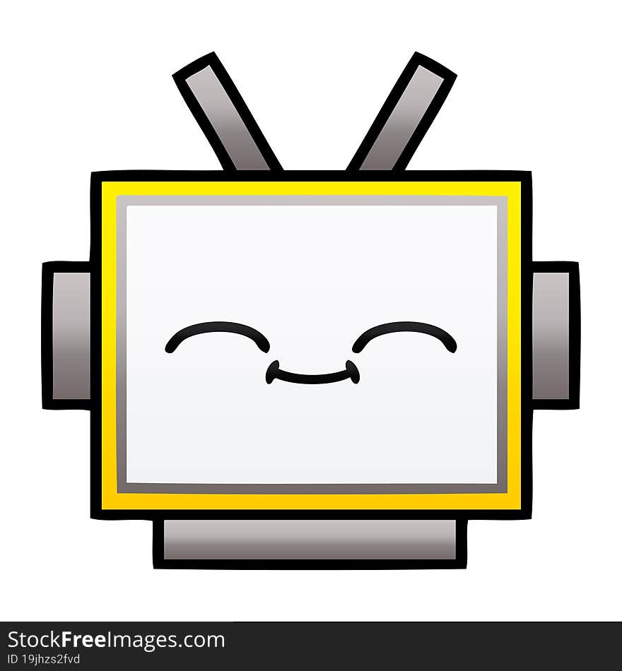 Gradient Shaded Cartoon Robot Head