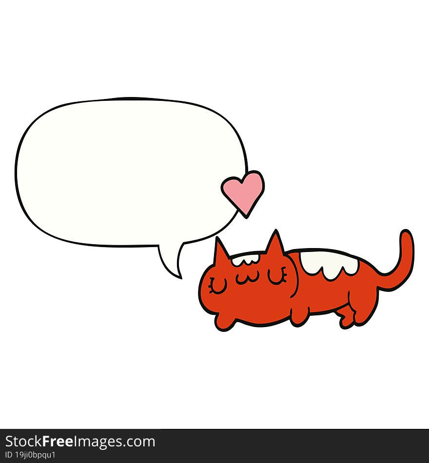 cartoon cat with speech bubble. cartoon cat with speech bubble