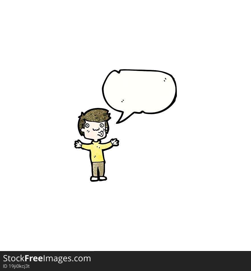 cartoon boy with speech bubble