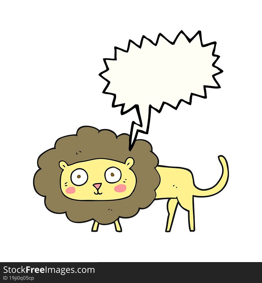 Speech Bubble Cartoon Lion