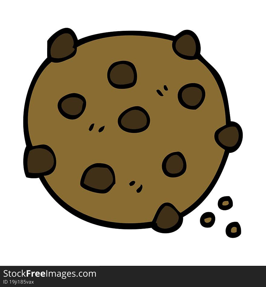 Cartoon Doodle Chocolate Chip Cookie