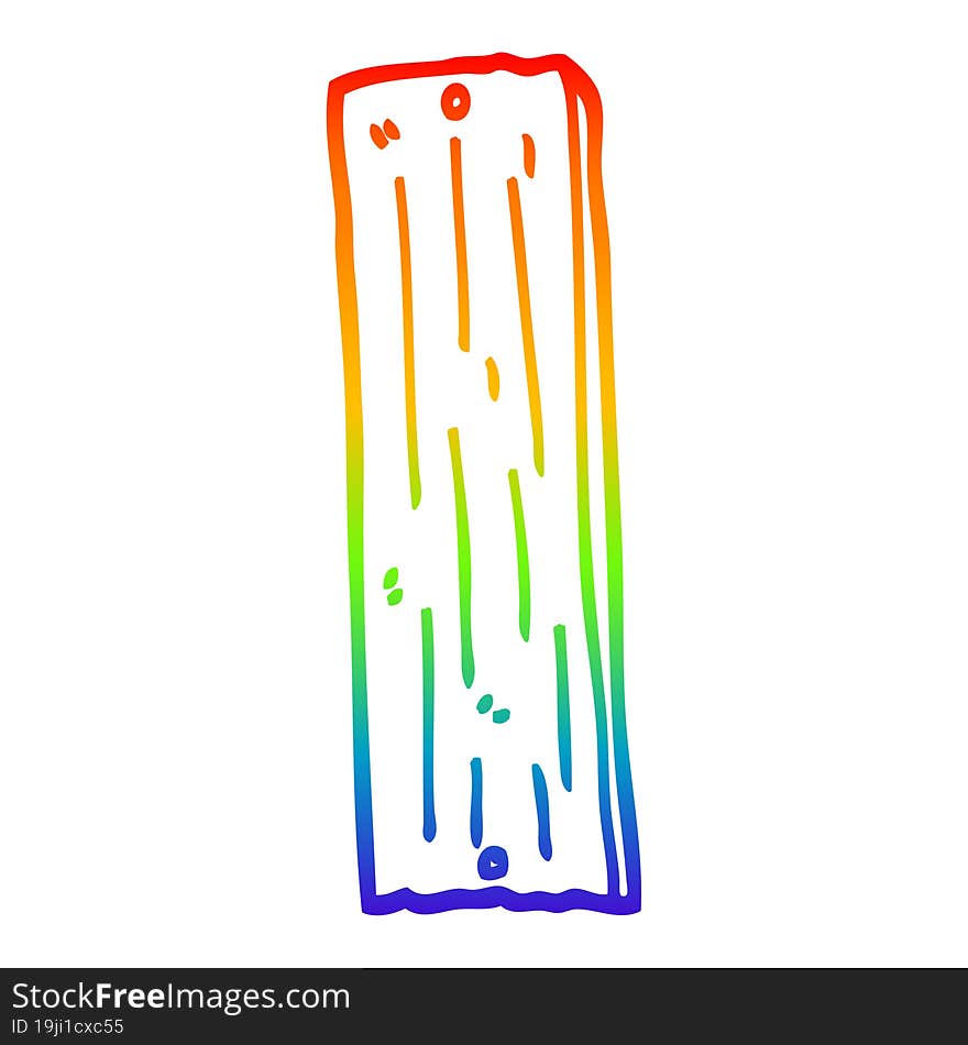 rainbow gradient line drawing of a cartoon plank