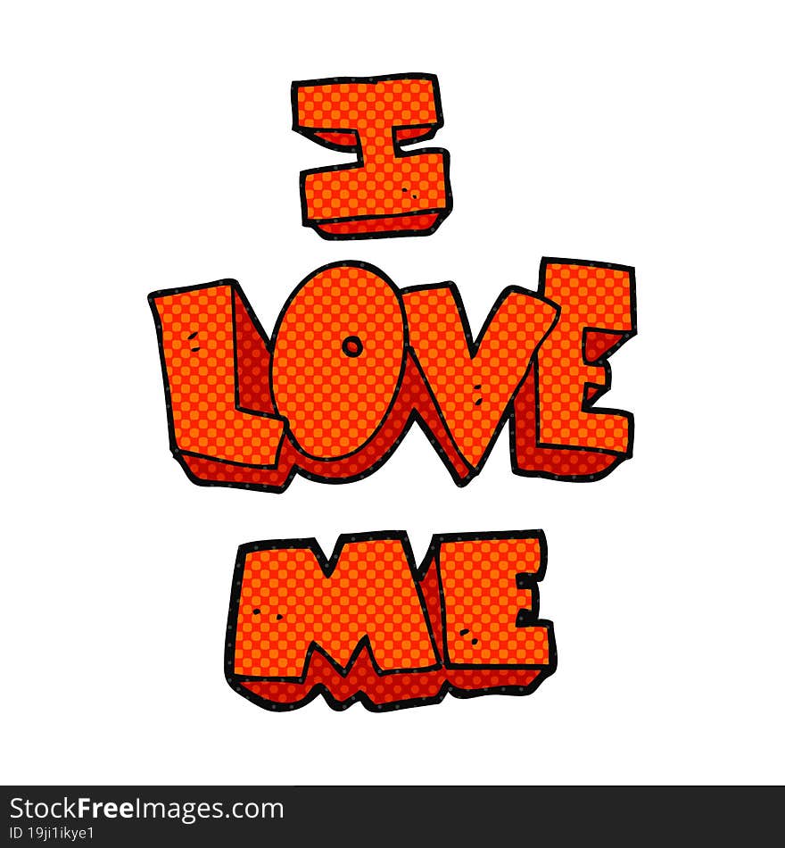 i love me cartoon symbol