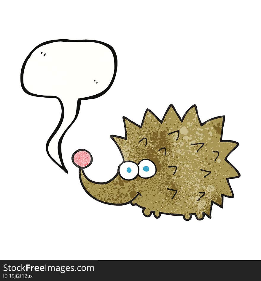 Speech Bubble Textured Cartoon Hedgehog