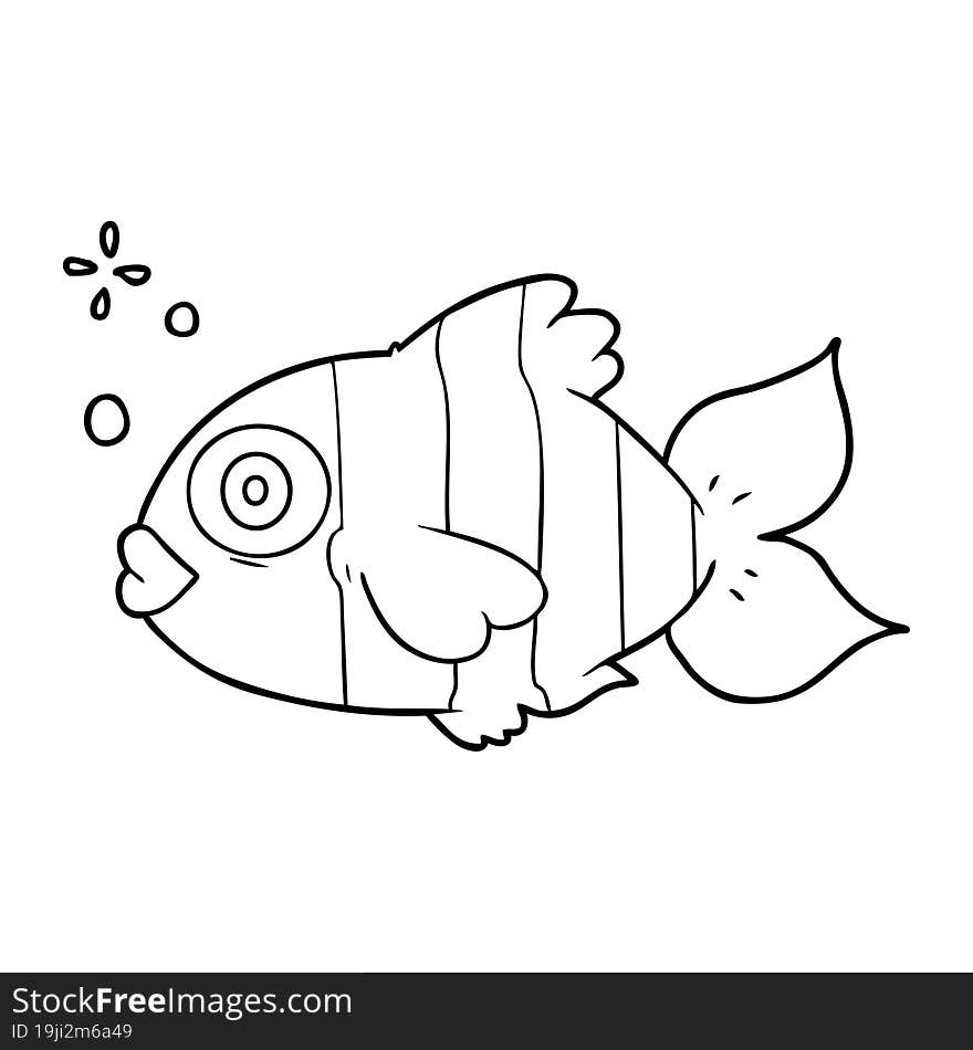 cartoon exotic fish. cartoon exotic fish