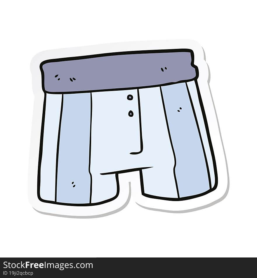 sticker of a cartoon boxer shorts