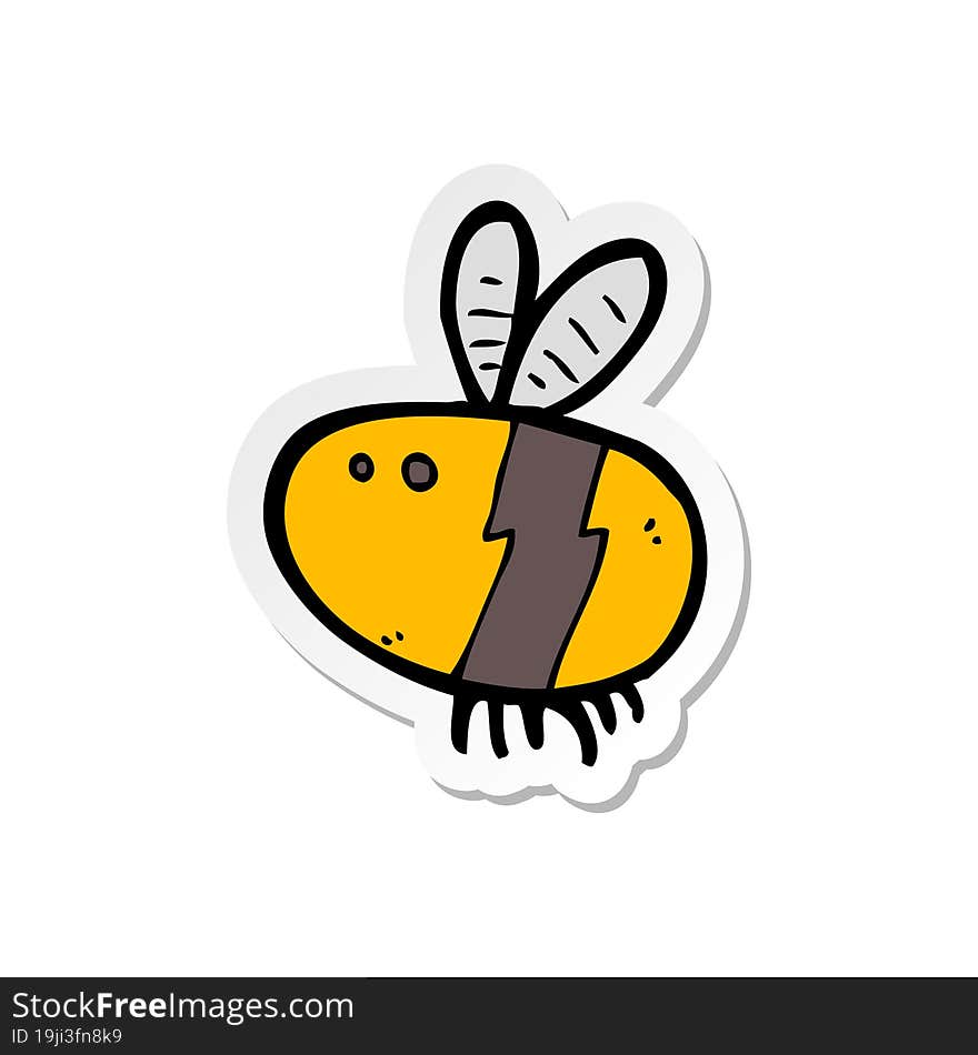 sticker of a cartoon bee