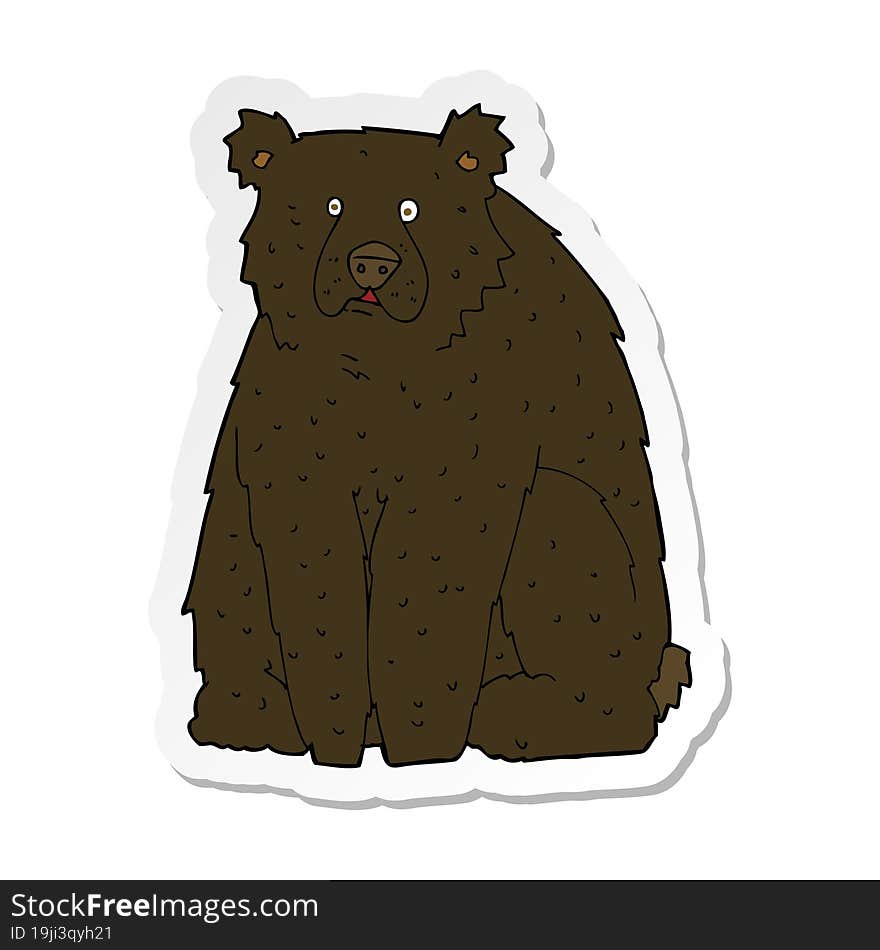 sticker of a cartoon funny black bear