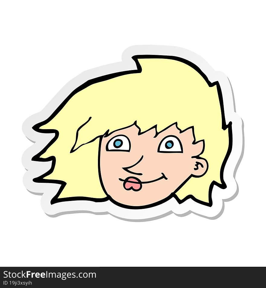 sticker of a cartoon female face