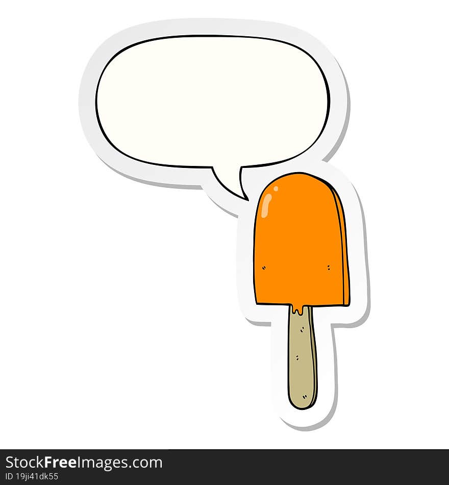 cartoon lollipop with speech bubble sticker. cartoon lollipop with speech bubble sticker