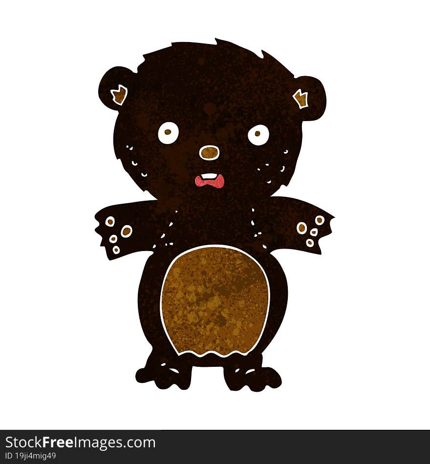 Frightened Black Bear Cartoon