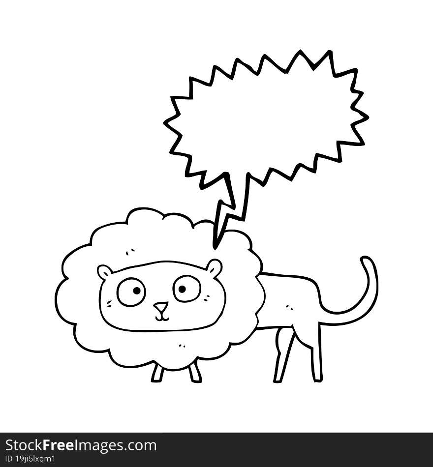 Speech Bubble Cartoon Lion