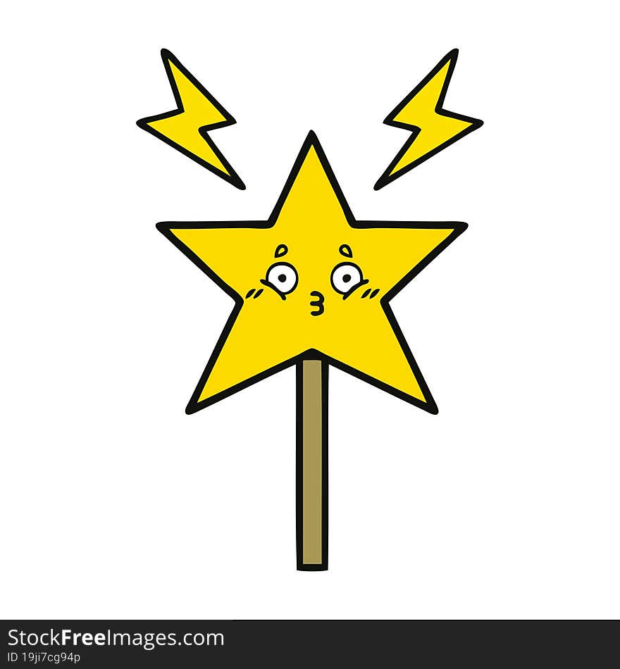 cute cartoon of a magic wand. cute cartoon of a magic wand