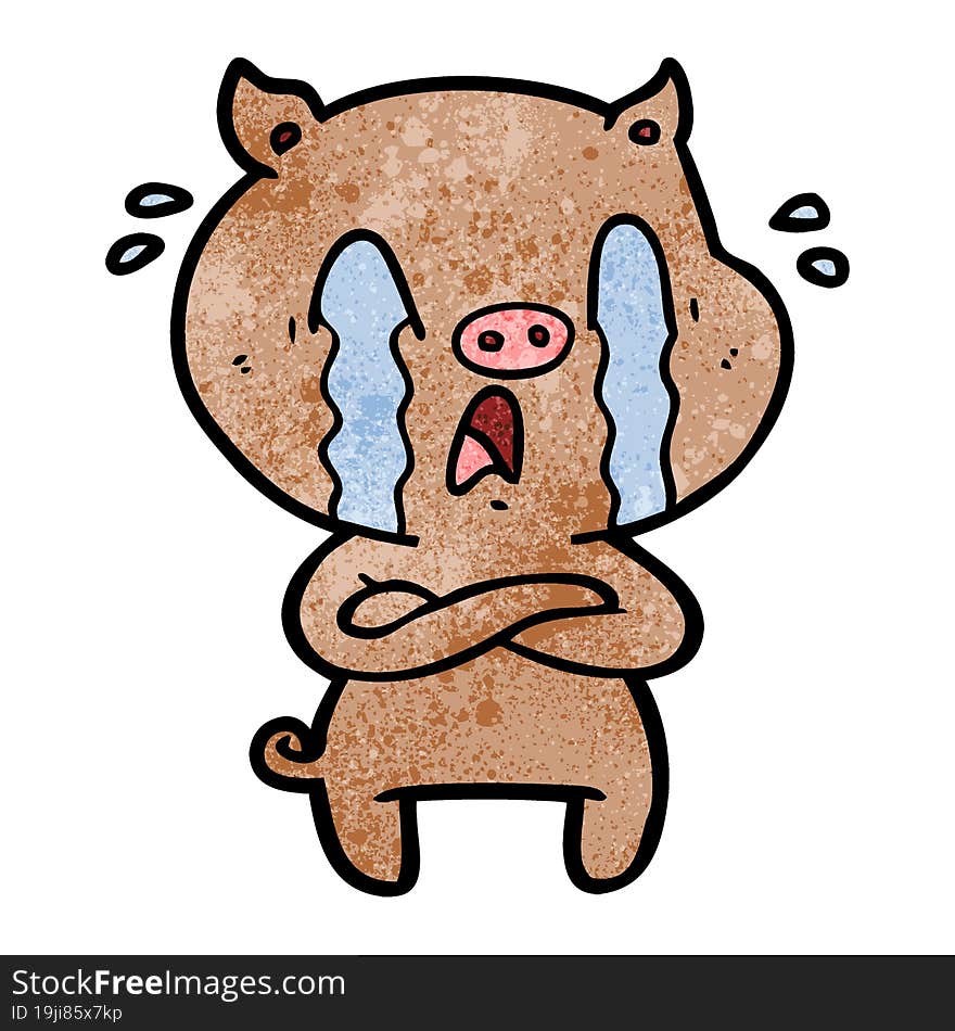 crying pig cartoon. crying pig cartoon