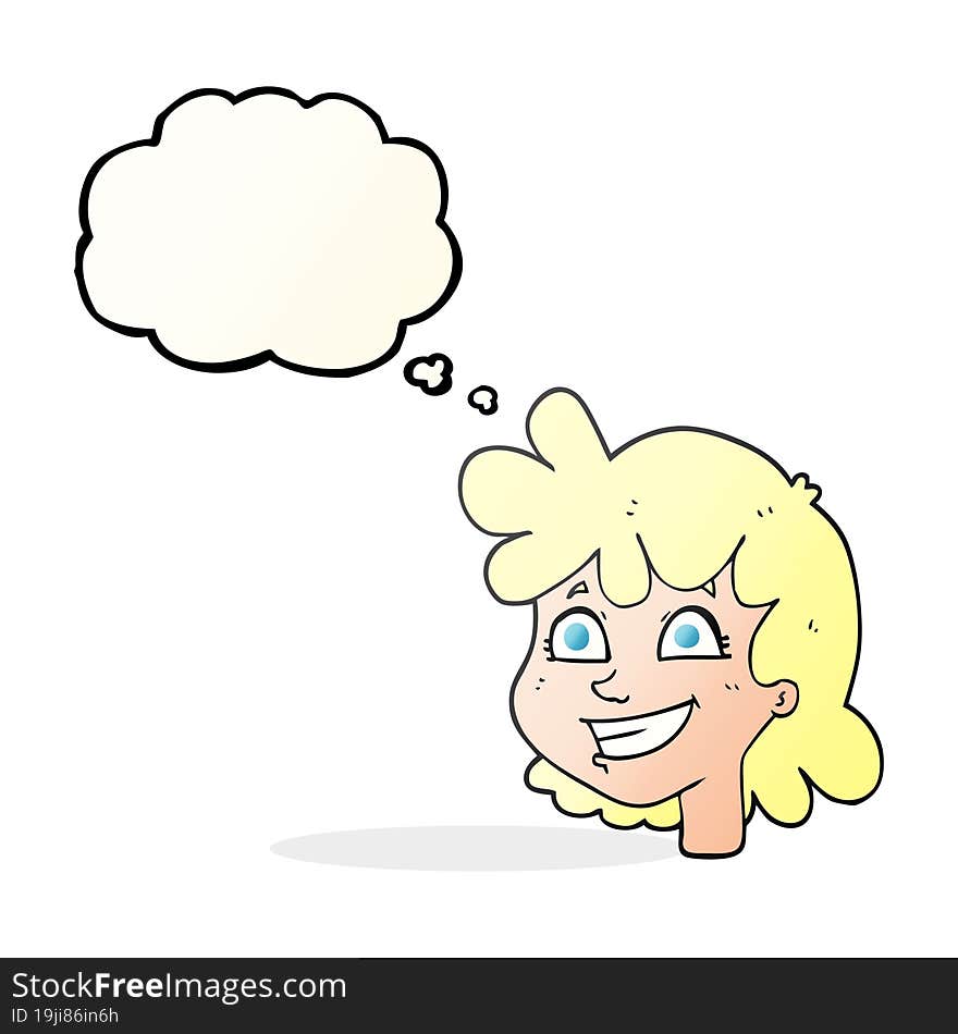 Thought Bubble Cartoon Female Face