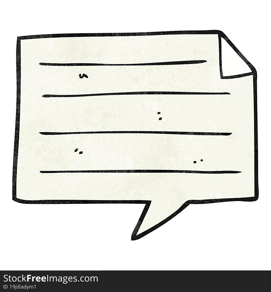 Textured Cartoon Notes Speech Bubble