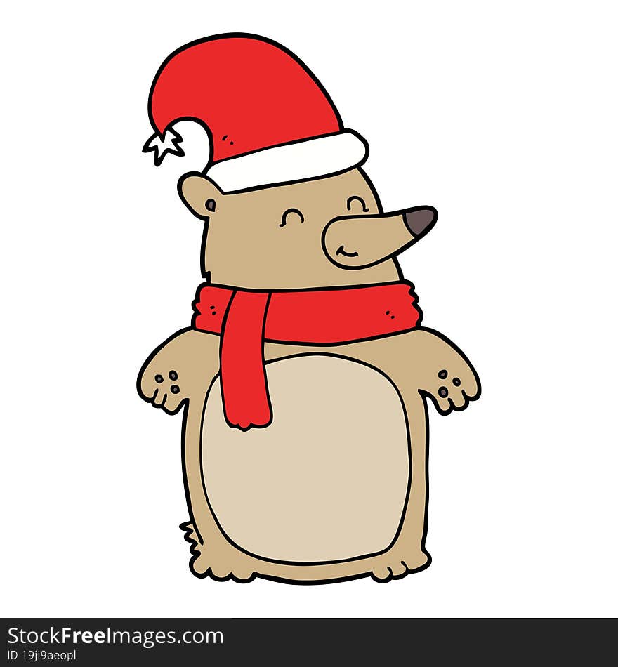 cartoon christmas bear