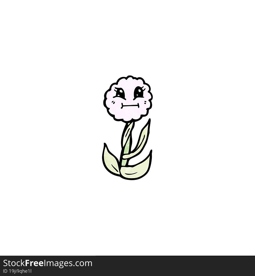 friendly flower cartoon character